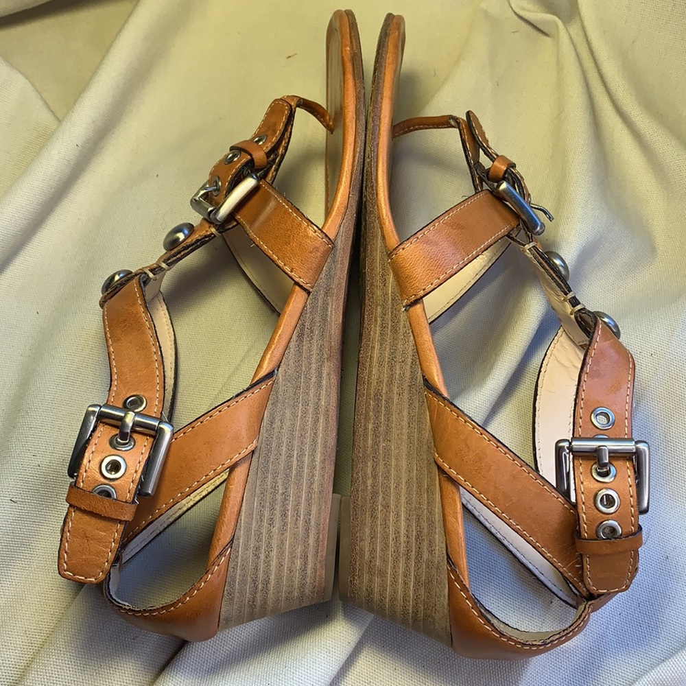Coach slight wedge leather thong sandals EUC - Picture 11 of 16